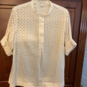 Coldwater Creek cream tunic size 10-12